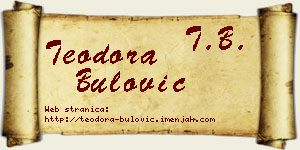 Teodora Bulović vizit kartica